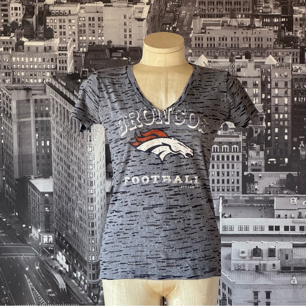 NFL Team Apparel Denver Broncos gray burnout T-shirt